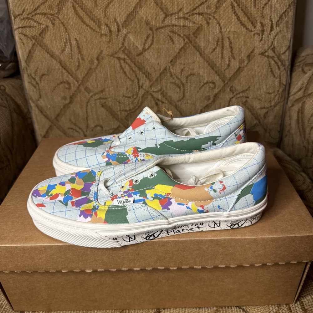 Rare Vans Save Our Planet x Era 'World Map' Sneaker Shoes Men's 6 Women's 7.5‎